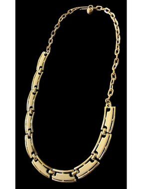 Coro Gold Tone Link Enamel Necklace Vintage Signed 16”  Adjustable